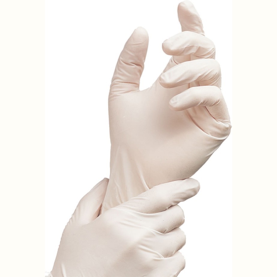 دستکش لاتکس بدون پودر (در ۳ سایز S و M و L)